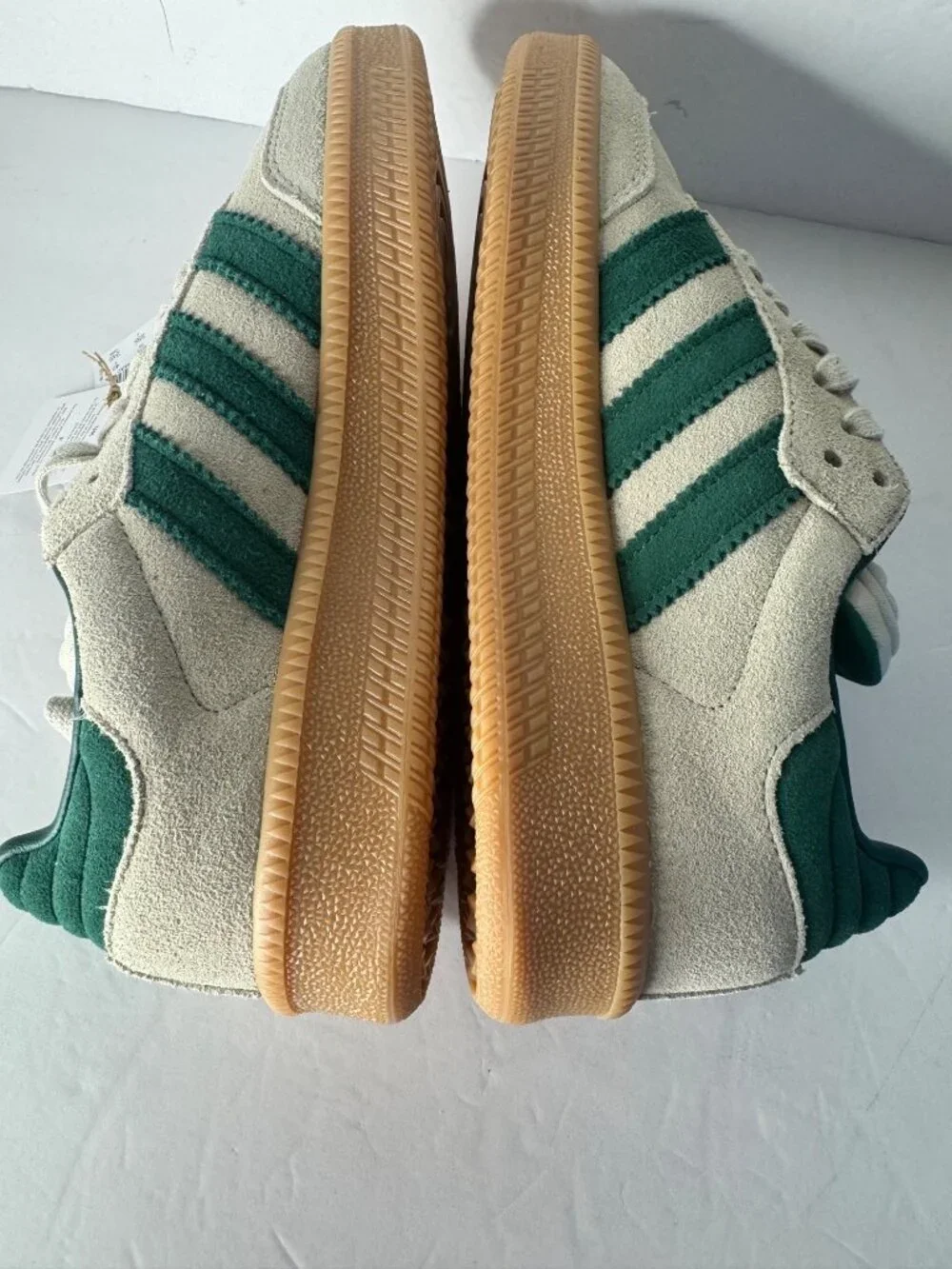 Adidas Samba XLG J Sneakers Putty Grey Collegiate Green Gum Boys US 7 EU 40 NIB